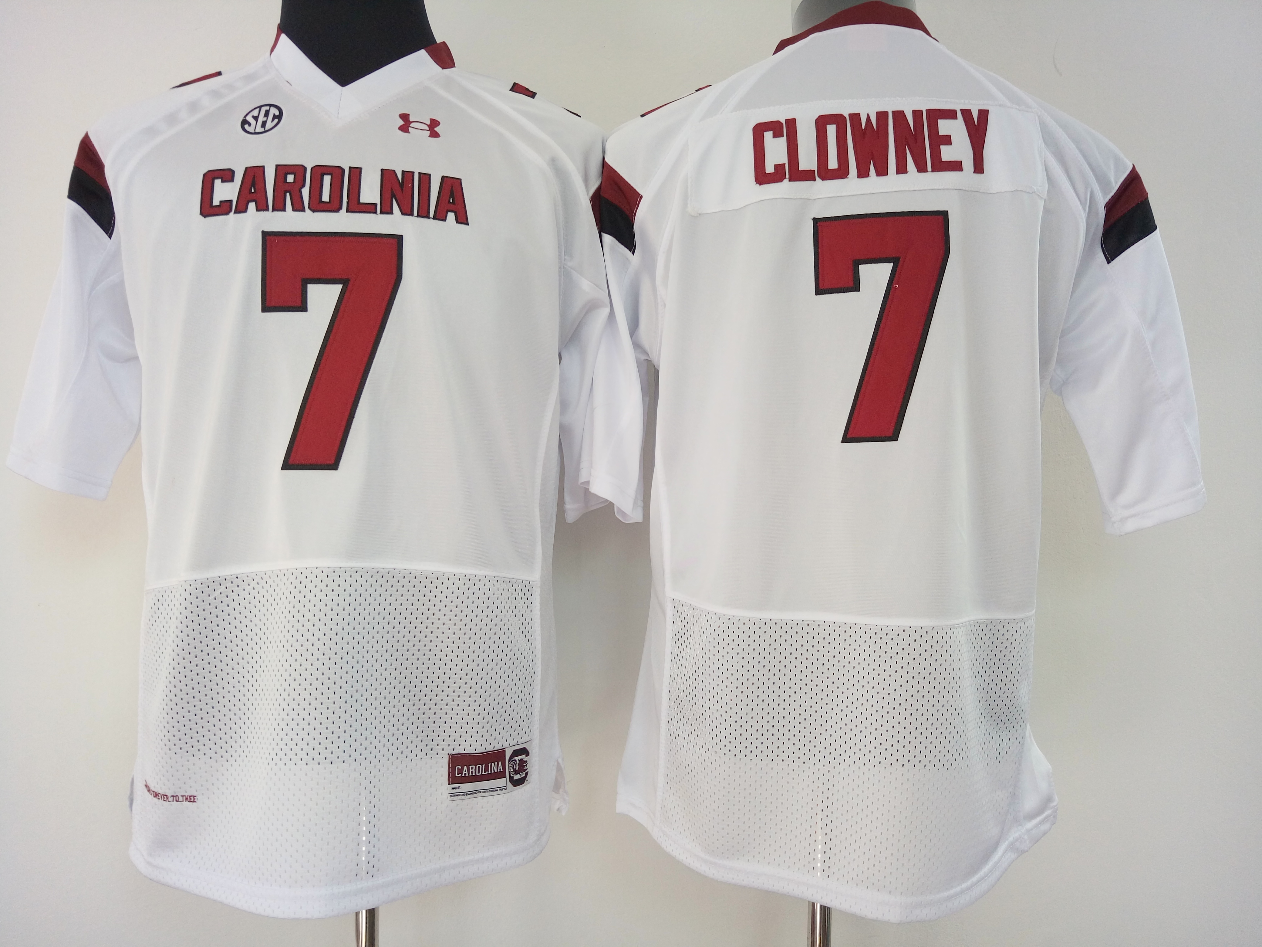 NCAA Womens South Carolina Gamecock White 7 clowney jerseys